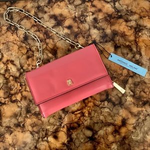 Antonio Melani Chain Strap Pink Coral Clutch Purse
